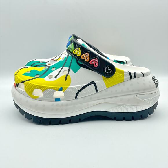Crocs Unisex Keith Haring Mega Crush Clogs M6 W8 EU 38-39 White Black NWT - Picture 9 of 14